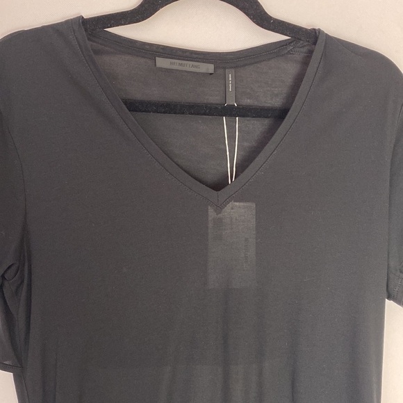 Helmut Lang black Slash Back Jersey V-neck t-shirt small NWT - Picture 3 of 7